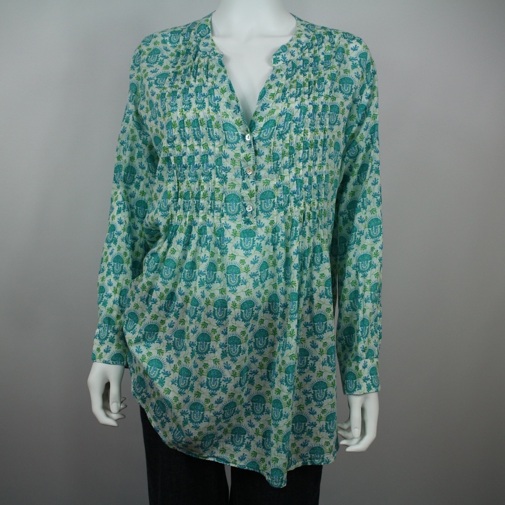 Rock Flower Paper Pintuck Tunic Cotton Lightweight